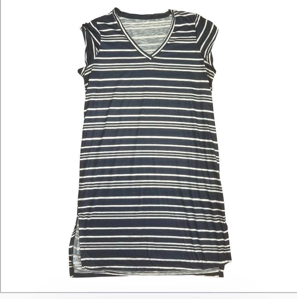 Mazu Swim Women's Striped V-Neck Cover-Up Dress, Size 1XL